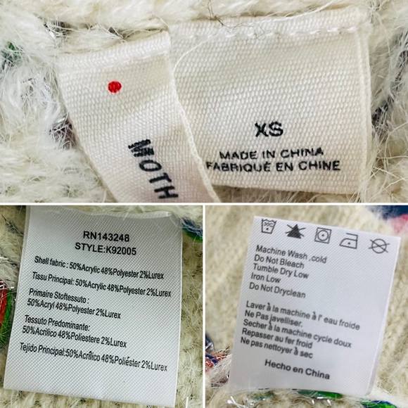 Moth by Anthropologie Metallic Check Sweater Size XS - Picture 14 of 14